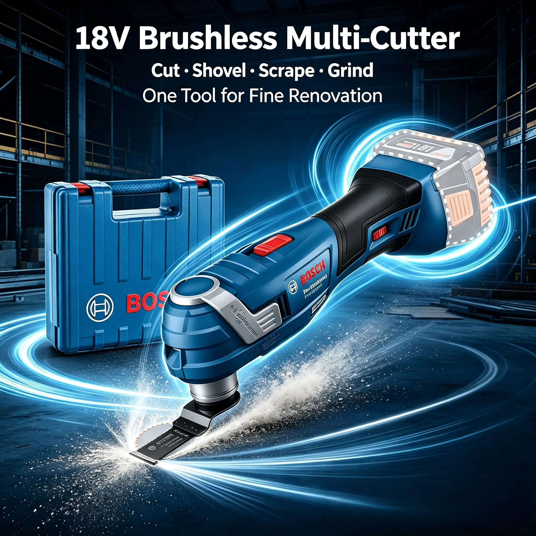 BOSCH Cordless Oscillating Multi Tools Bare Tool Brushless Universal Treasure 18V Rechargeable Cutting Machine GOP 185-LI