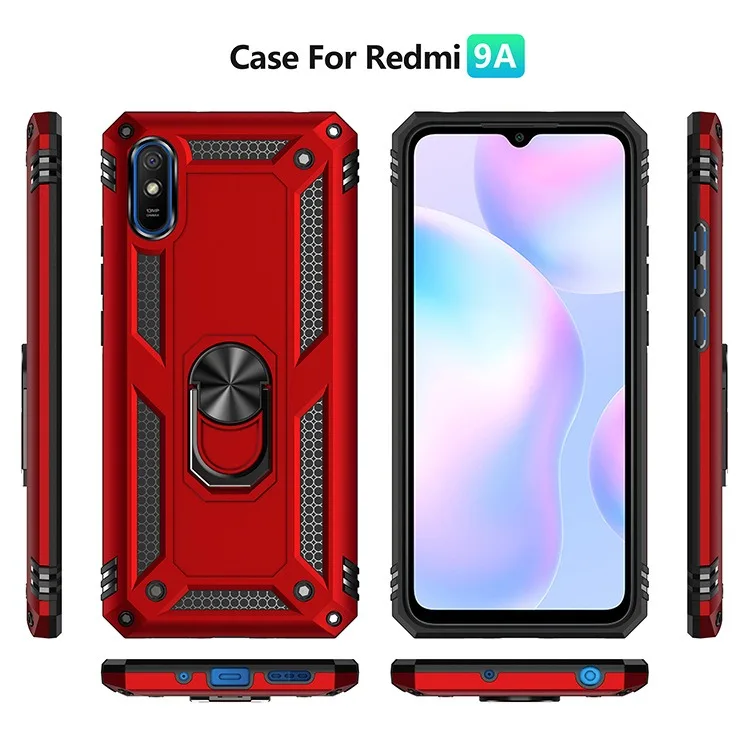 For Xiaomi Redmi 9A 9C 9T Redmi Note 7 8 Pro Phone Case With Shockproof Armor With Ring Stand Bumper Silicone Phone Back Cover