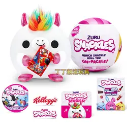 Original Zuru Snackles Super Soft Plush Snack Brand Cute Little Bear Comic Sticker Toys Hobbies Action Figures Holiday Gifts