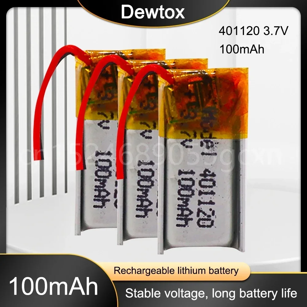 بطارية ليثيوم قابلة للشحن 3.7 فولت 401120 401120   100 مللي أمبير لسماعات بلوتوث MP3 MP4 عصا سيلفي