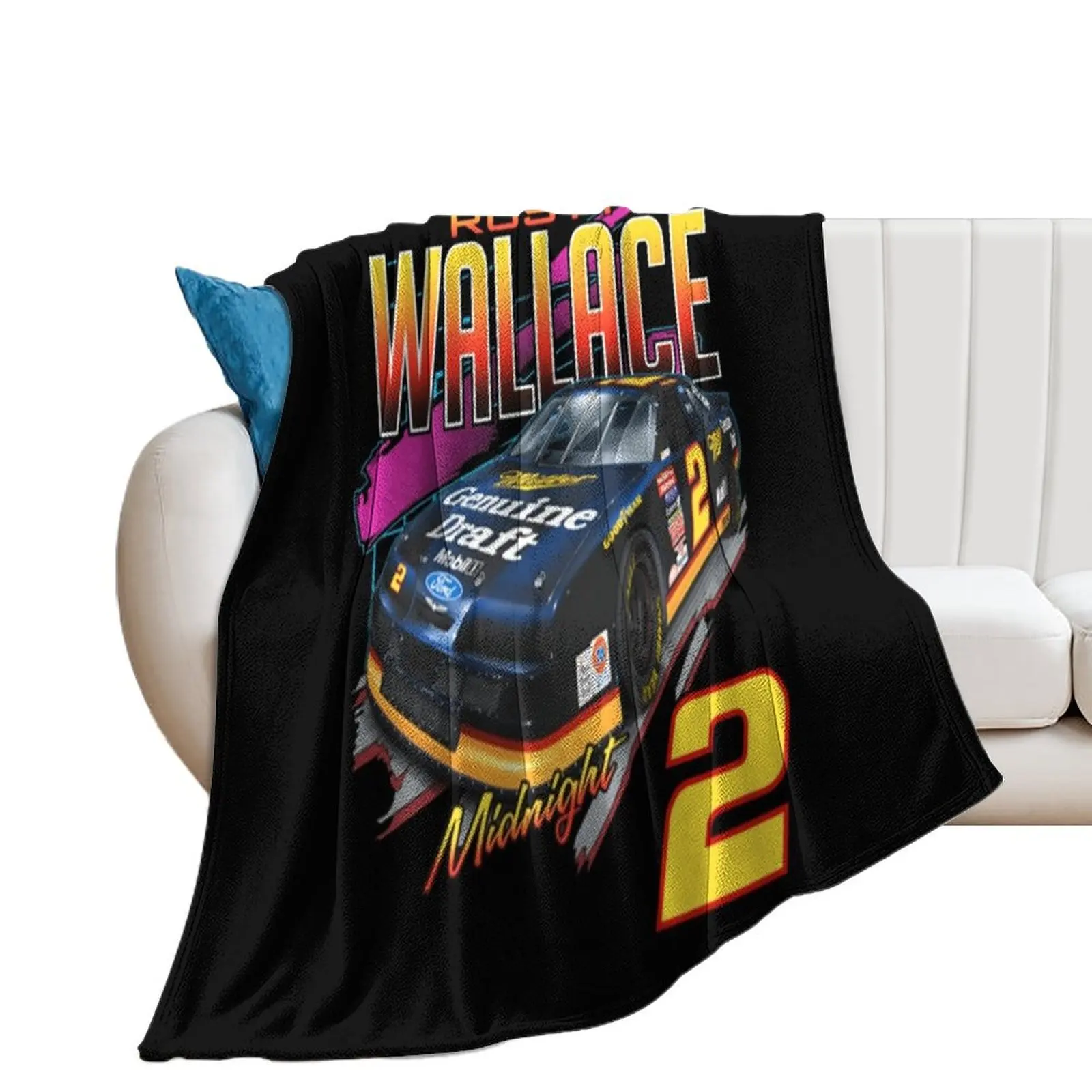 Rusty Wallace Vintage Nascar Car 2020 Black . Essential . Throw Blanket Luxury Thicken Loose Moving Blankets