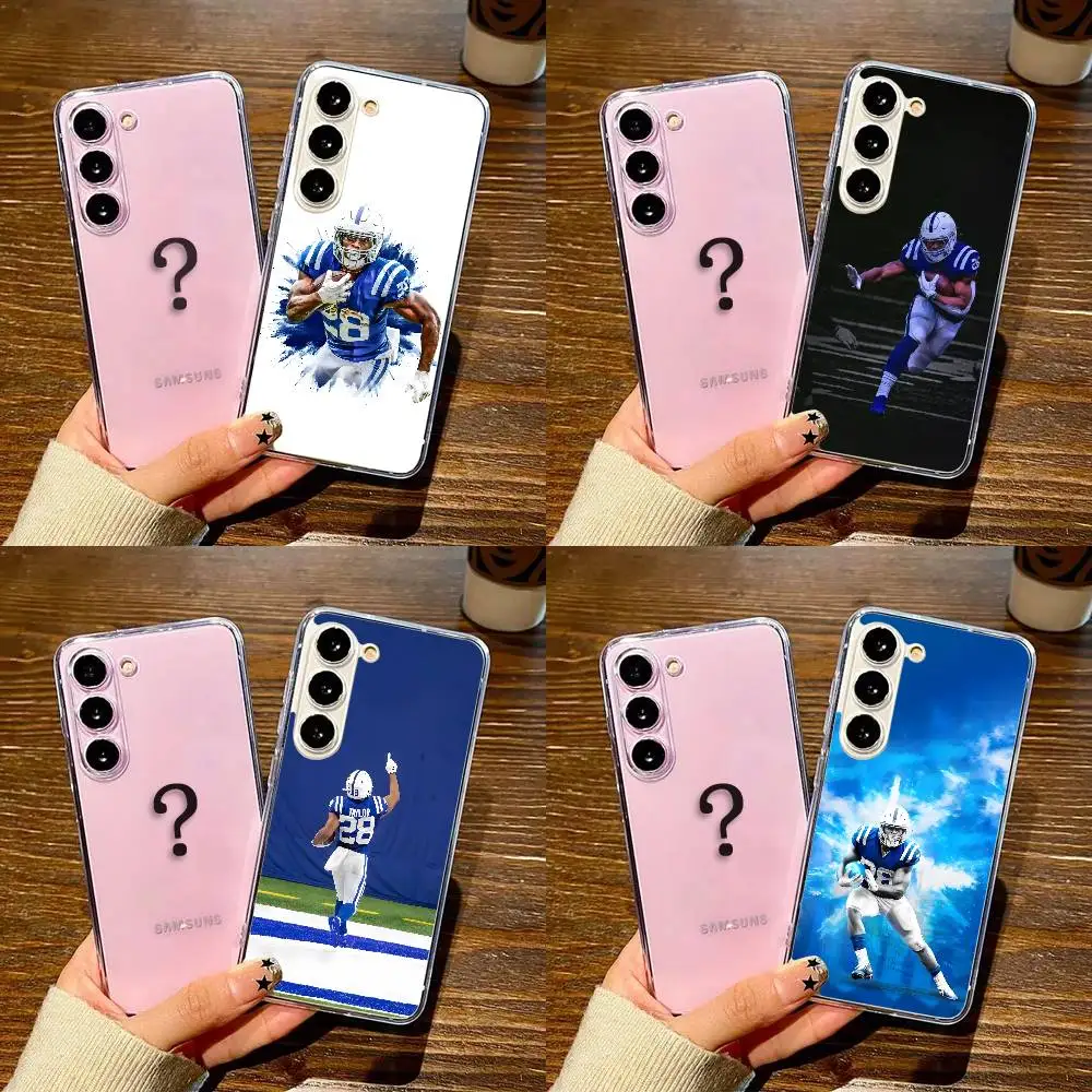 

Pro football Jonathan Taylor Phone Case For SamsungS25,24,21,22,23,30,Ultra,20,Plus,Fe,Lite,Note,10,9,5G Transparent Cover