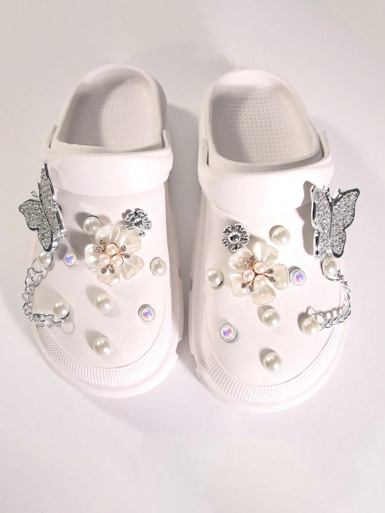 20 Pieces of New Crocs Shoe Accessories, Detachable Pearl Rh