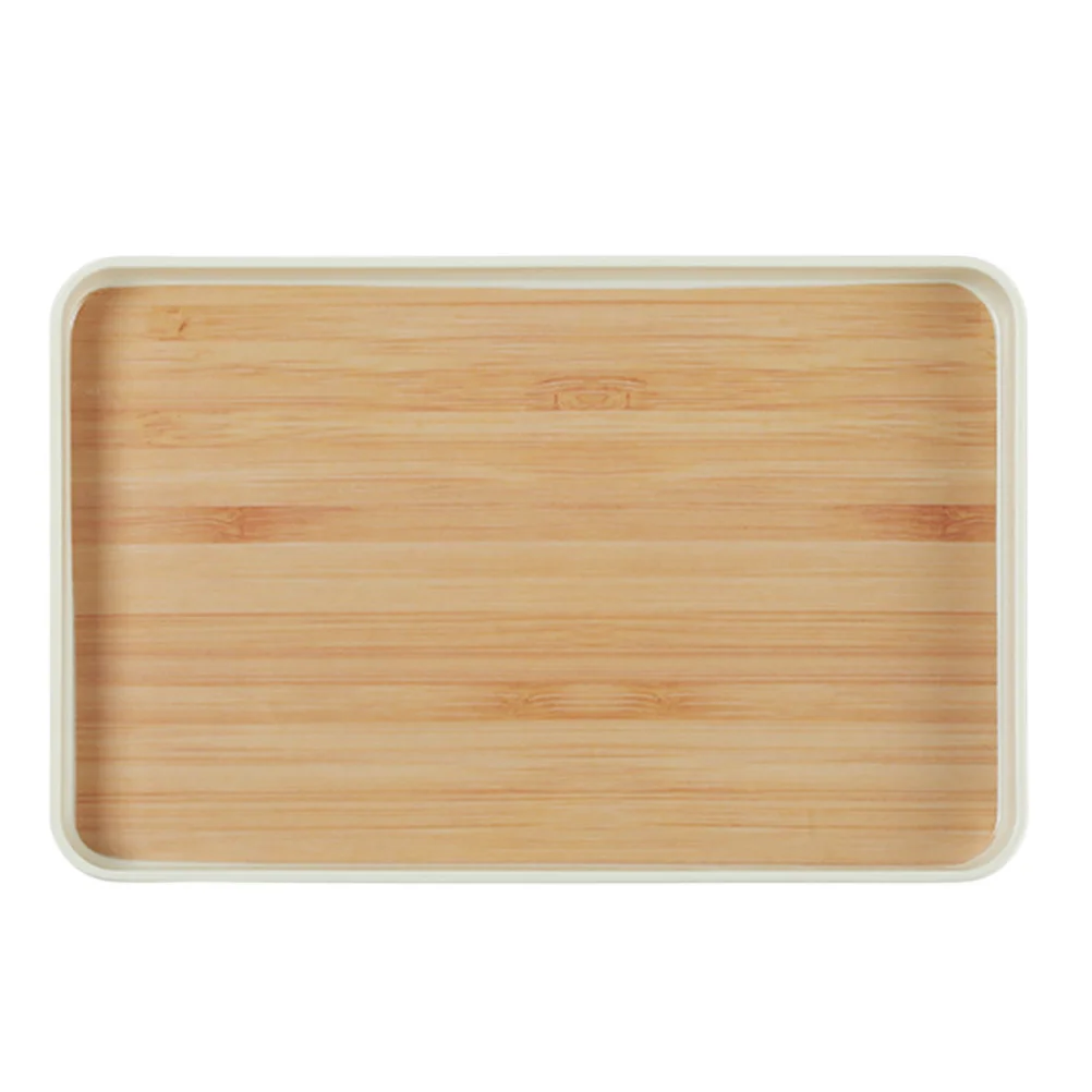 

1pcs Bamboo Grain Tea Tray Japanese Style Rectangular Serving Platter For Dessert Cake Fruit Home Kitchen Restaurant Party Use