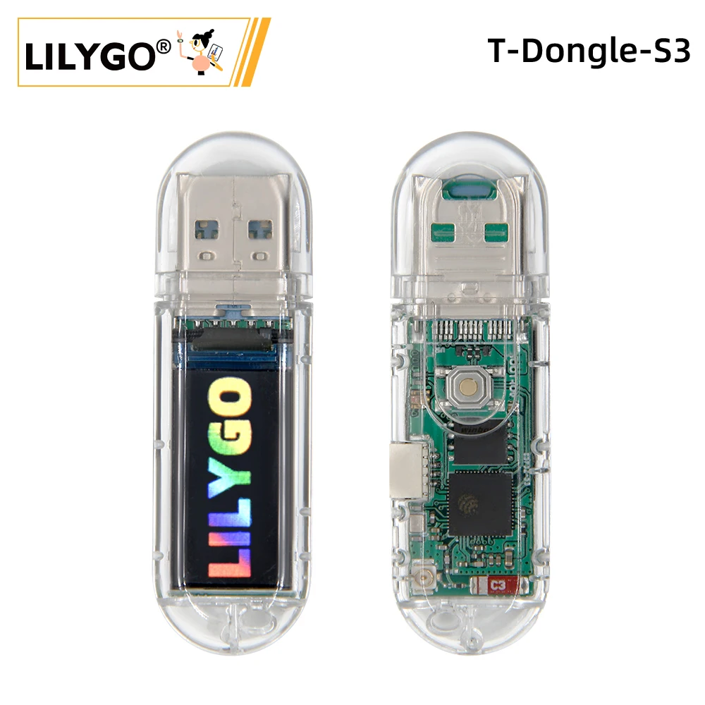 LILYGO ®   Płytka rozwojowa T-Dongle-S3 ESP32-S3 z kluczem ekranowym 0,96 cala ST7735 wyświetlacz LCD obsługa WiFi karta TF Bluetooth