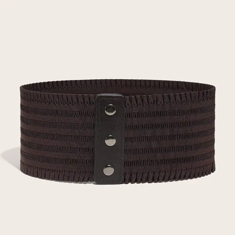 Women\'s Wide Waistband Stretchy Dress Elastic Snap-Button Corset Belts