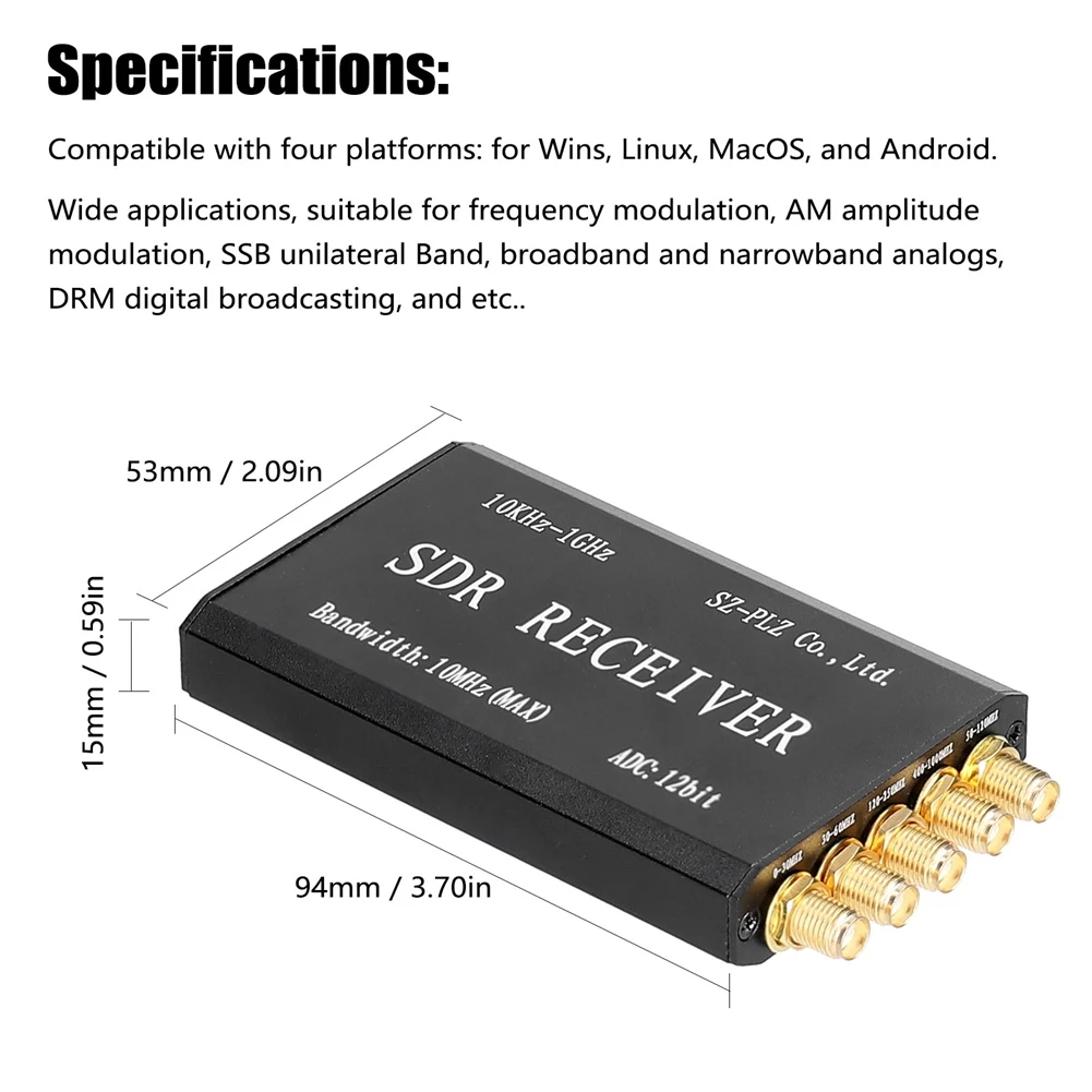 Imagem -05 - Sdr Receptor Software Simplificado Definido Gerador Reciver Radio Rádio Recebendo Moudle Rsp1 Msi2500 Msi001 10khz1ghz