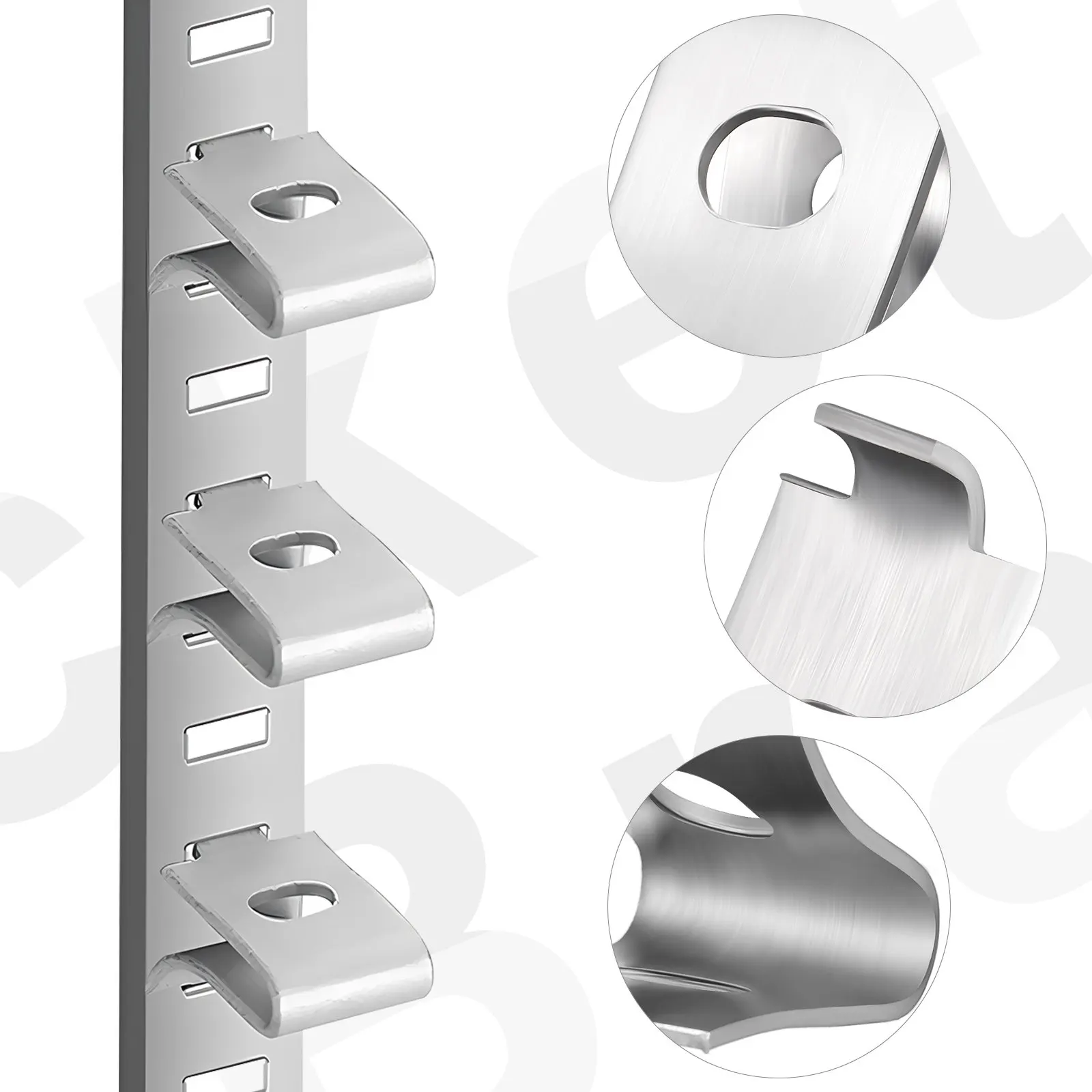 50Pcs Shelf Support Clips Stainless Steel Metal Shelf Brackets for Cabinets Freezer Cooler Shelving Rack Mounting Hardware