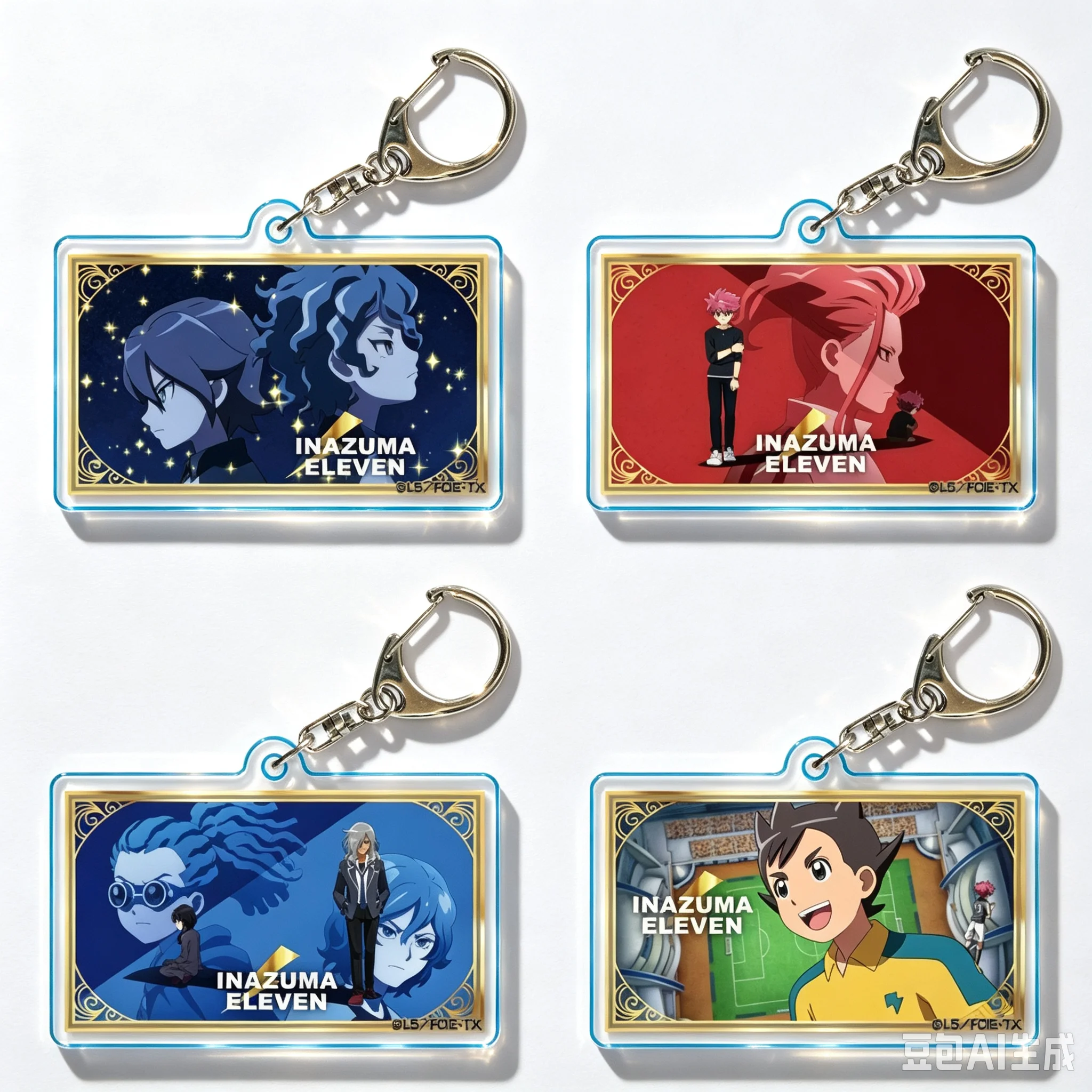 6cm Inazuma Eleven Acrylic Pendant Keychains Animation Peripheral Accessories Goods Collection Gifts For Friends