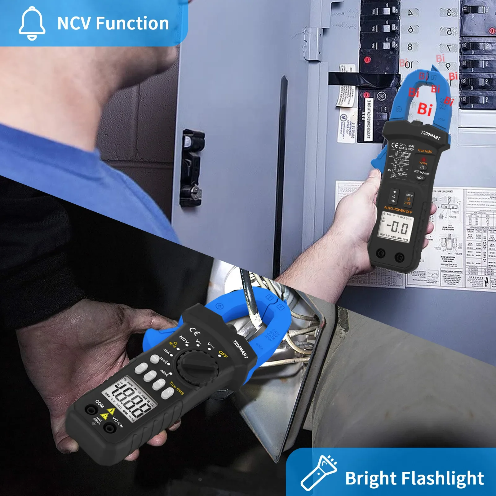 Holdpeak Clamp Meter HP-7200smart AC Amp Clamp Current Meter TRMS 6000 Counts Auto-Ranging