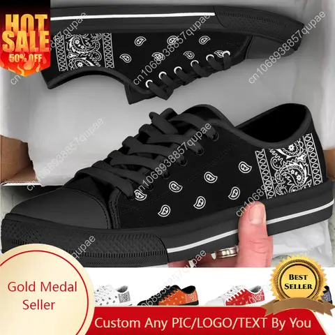 Nero Bianco Rosso Blu Bandana Paisley Scarpe da ginnastica da donna Scarpe basse Regali di alta qualità Arte la sua moda Calzature casual 2025