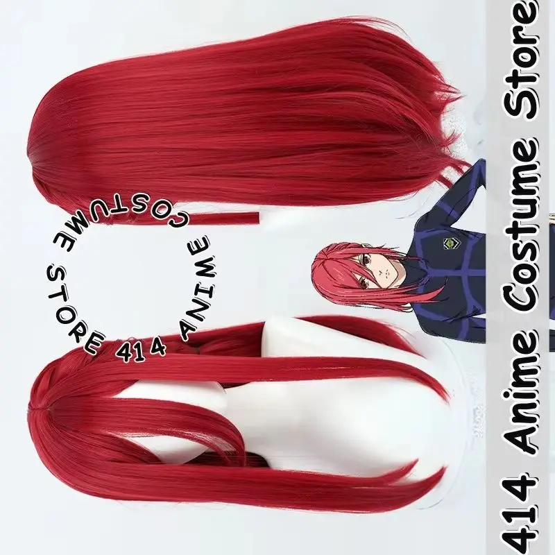 

Game & Anime Chigiri Hyoma Cosplay Wig Blue Lock Wine Red Side Braid Scalp Heat-Resistant Fiber Synthetic Hair