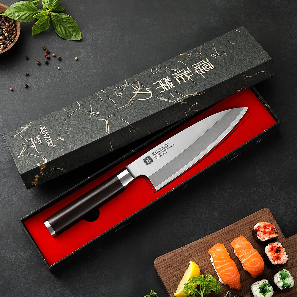 Imagem -05 - Xinzuo-aço Forjado Deba Faca Artesanato Tradicional Japonês Luxuosas Facas Sashimi Salmão Upgrade Design X8cr14mov 18 Centímetros