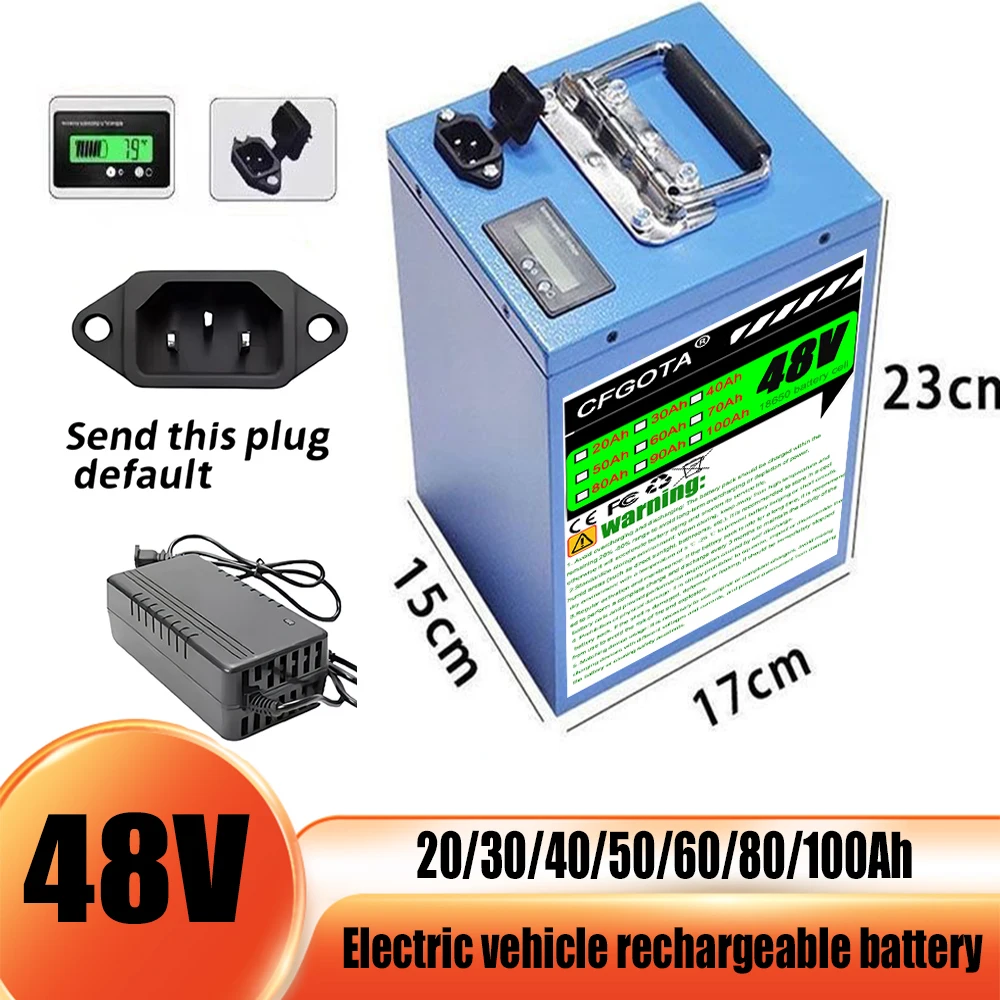 Fast Delivery 48V 18650 Battery Pack - 30A BMS,20-100Ah, Ultra - Long Range for 200 - 2000W Bike & Scooter