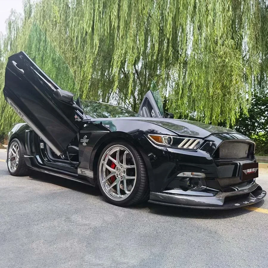 NEW Carbon Fiber LARIDAS Style Side Skirts for Ford Mustang 2018-2023 Rocker Splitters Body Kit