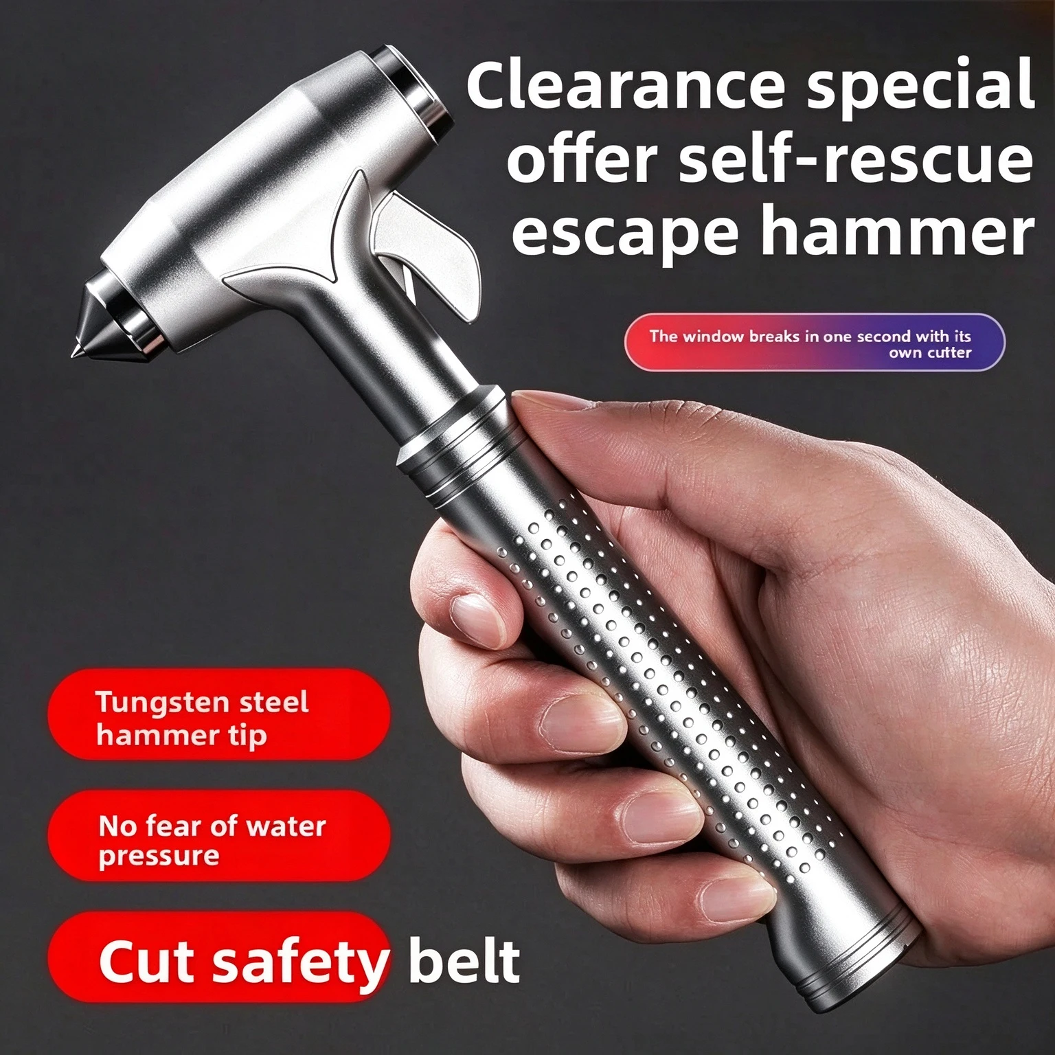 Car Safety Hammer Car Window Breaker Emergency Hammer with Seat Belt Cutter for Auto Rescue Escape Life Saver Hammer