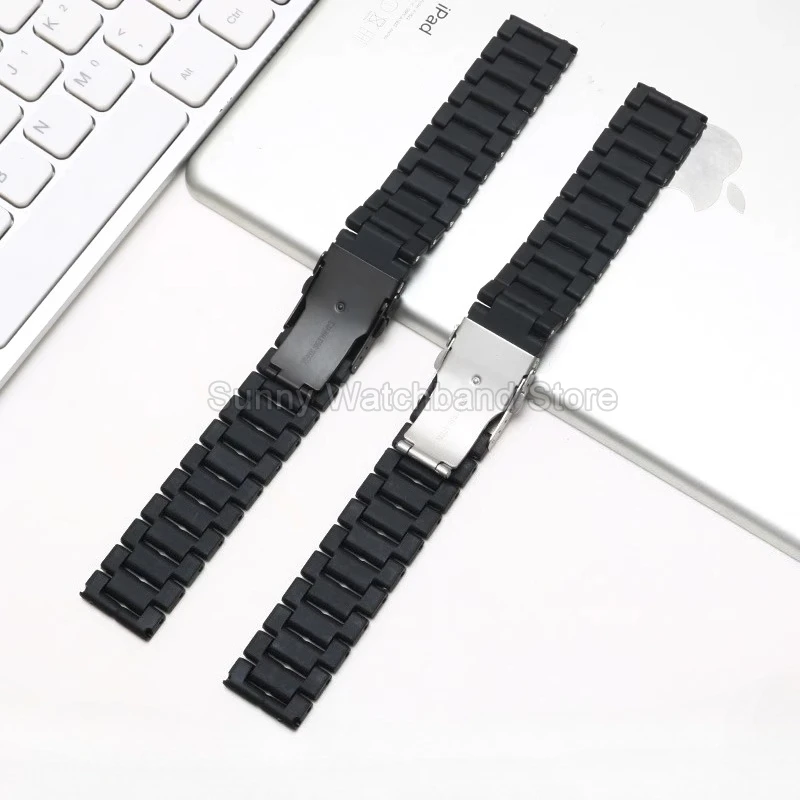 ألياف الكربون البلاستيك الصلب حزام ساعة اليد ل Luminox 0151 3080 3150 3581 أسود 23 مللي متر واجهة مسطحة للطي مشبك مريح #5