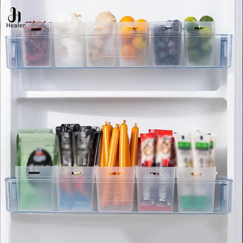 2pcs Refrigerator Storage Box Sorting Storage Box Kitchen Food Seasoning Storage Box Makeup Organizer Boxes Kitchen Accessories