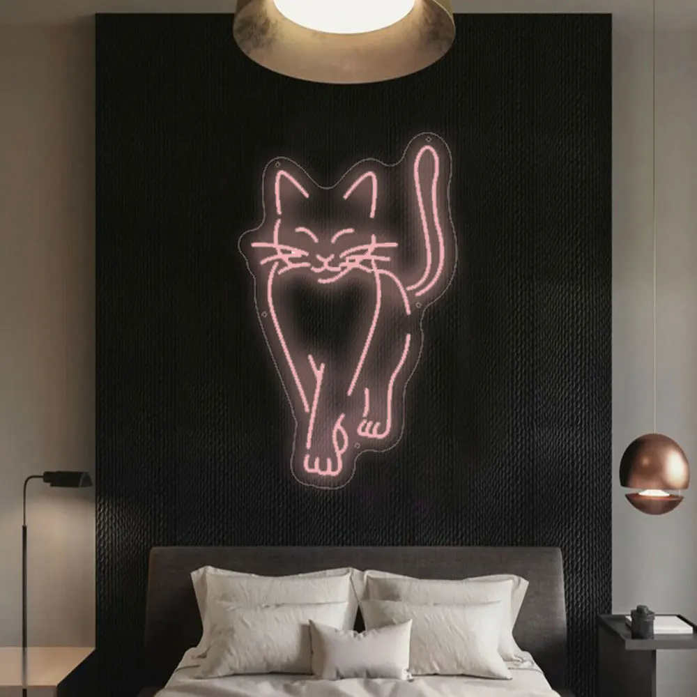 

Cute Cat LED Neon Light Sign Acrylic Neon Sign USB Dimmer Switch For Home Kids Bedroom Pet Shop Store Wall Art Decor Signs