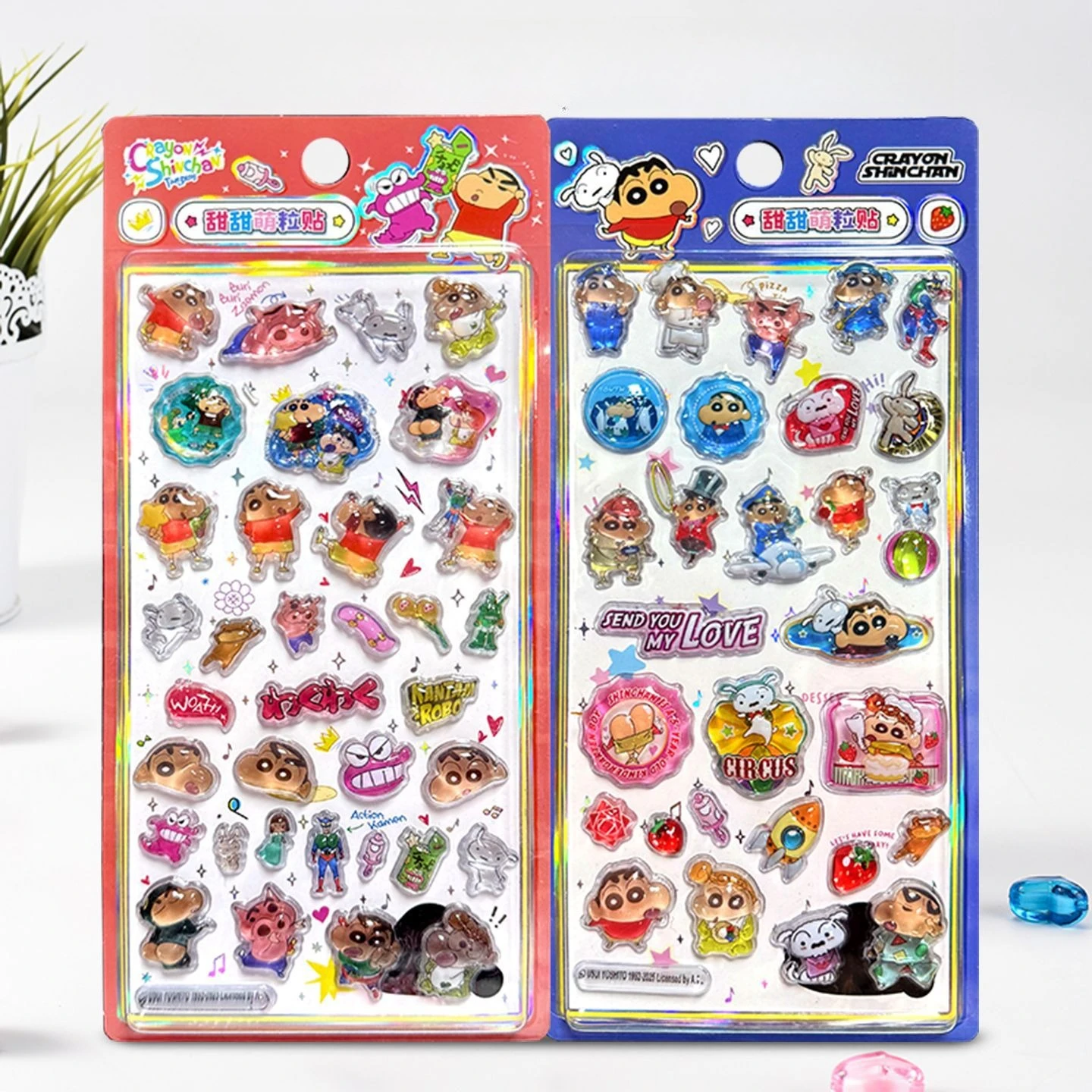 

Crayon Shin-chan 3D Puffy Stickers, Cute Anime Bubble Decals for Scrapbooking, Water Bottle, Kids Party Favors