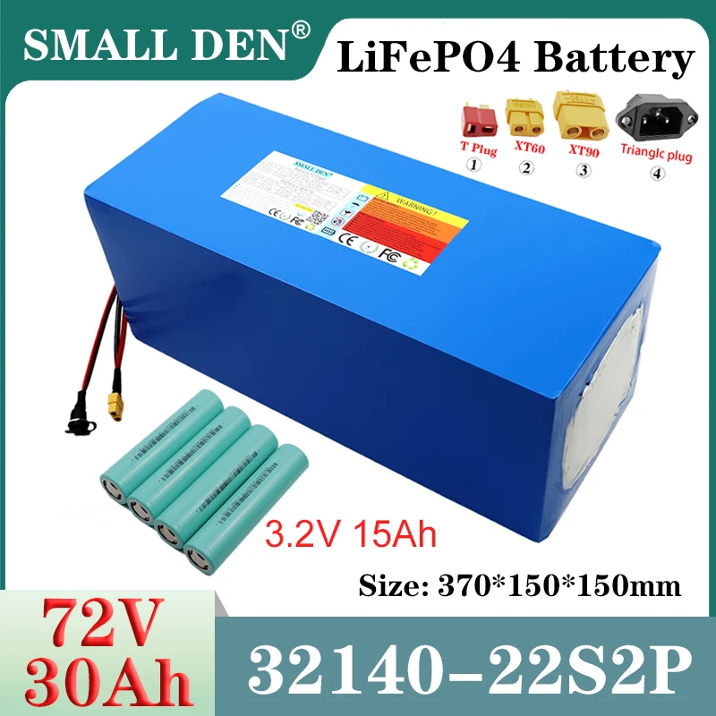 72V 30Ah 32140 LiFePO4 battery pack 22S2P 3500W High power motor With BMS 80V E-motorcycle Tricycle scooter Large capacity Cell