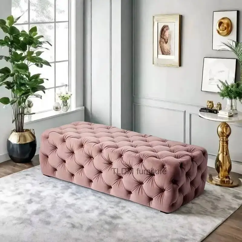 Shoe Clothing Light Luxury Long Sofa Shoe Changing Stools Living Room Furniture Store Ottomans Bedroom Footrest Bed End Bench