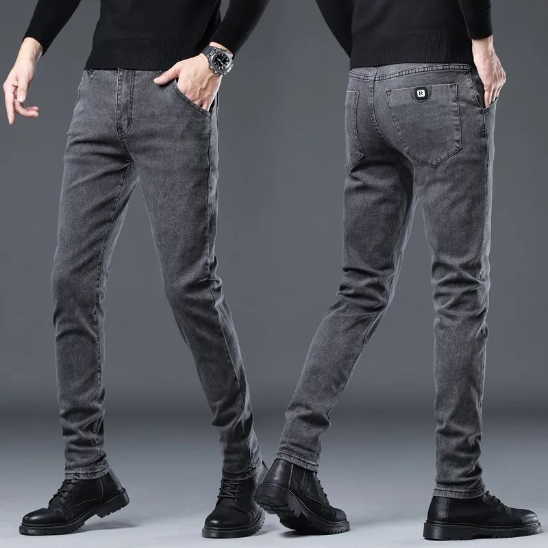 Men Denim Jeans Stretch Casual High Quality Slim Pants Male Korean Trousers Brand Daily Dropship