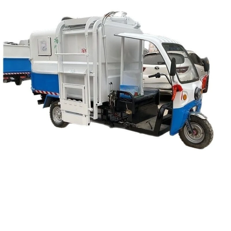 

New energy electric hanging can garbage truck, community property three-wheel garbage removal truck, tipping bucket hanging can