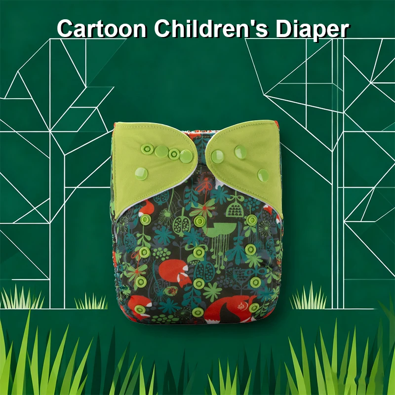 AIO Reusable Baby Cloth Diaper - TPU Waterproof Cover with Fleece Fabric, Single Size (3-15kg) | Ideal for Daily Use & Travel