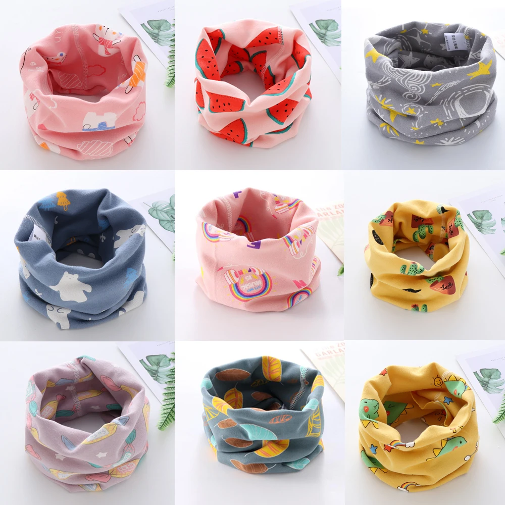 

Outdoor Long Scarf Windproof Magic Necker Chief Children Cotton Scarf Collar Scarves Cartoon Printed Neck Warmer