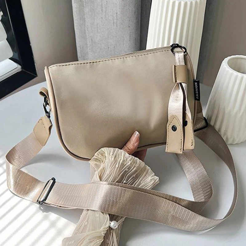 

Nylon Hobos Crossbody Bags Solid Casual Zipper Women's Bags 2024 Fashion High Capacity Solid Color Shoulder Totes Bag Saddle Bag