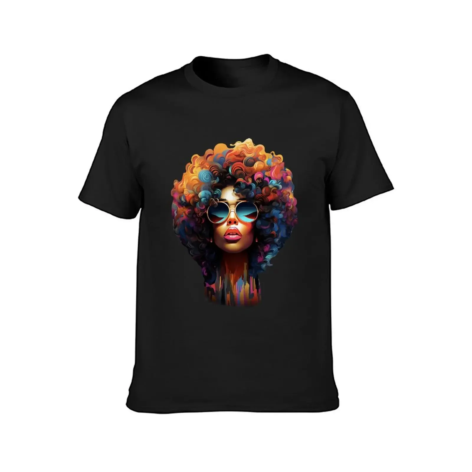 Afro Shades 1 T-Shirt graphic tee shirt rapper graphic tees plain plus size clothes heavy weight t shirts for men