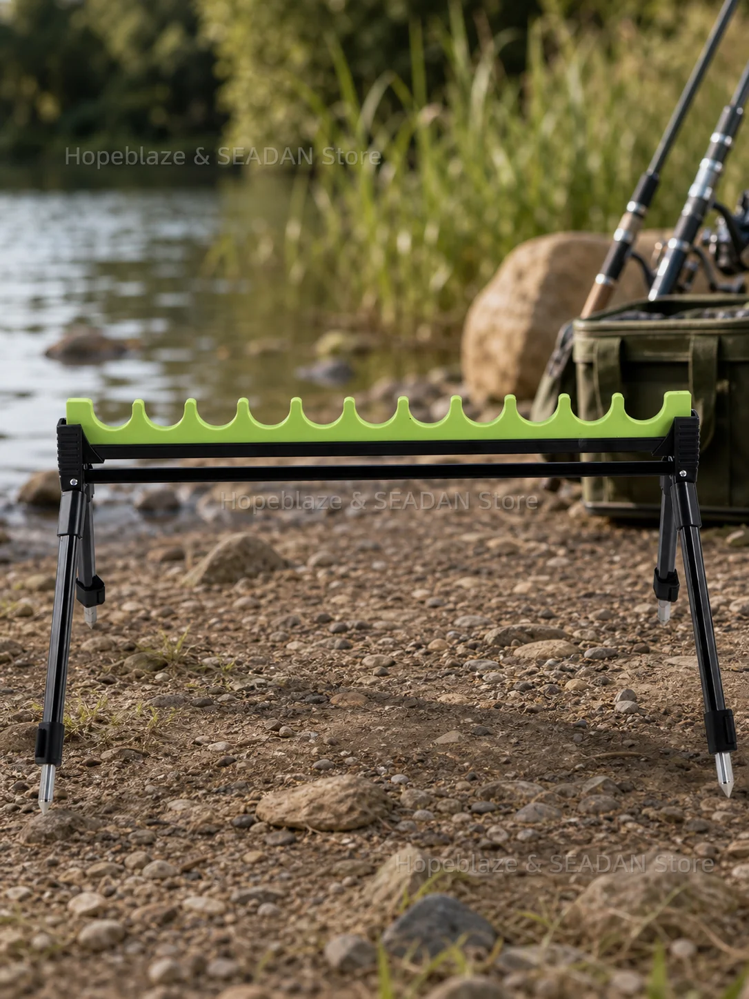 SEADAN Verstellbarer Klappbarer Angelrutenhalter mit 8/12 Fächern für Mehrfachruten, Geeignet für Ufer-, Surf-, Stausee-, Süßwasser- und Salzwasserangeln – Detail 9