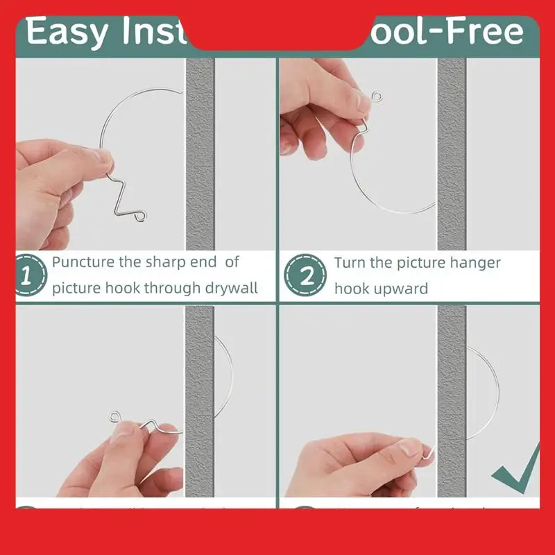 50Pcs Picture Hanger Hooks Super Hooks For Hanging Drywall Picture Hanging Hooks Heavy Duty Wall Hooks For Pictures Easy Install