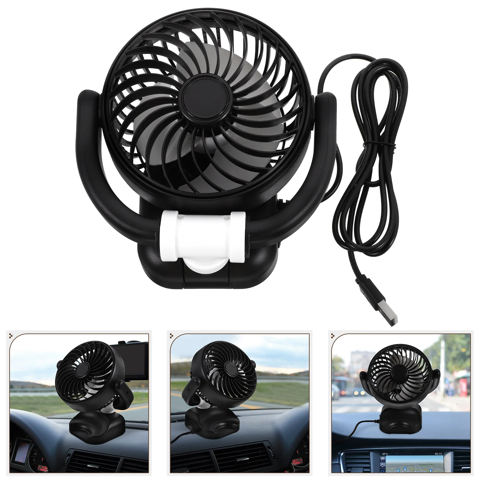 Car Fan Small Fans Cooling Big Truck Vehicle Chair Back Pp Portable Rear Seat Internal Circulation Diffusion for Cars Vehicles