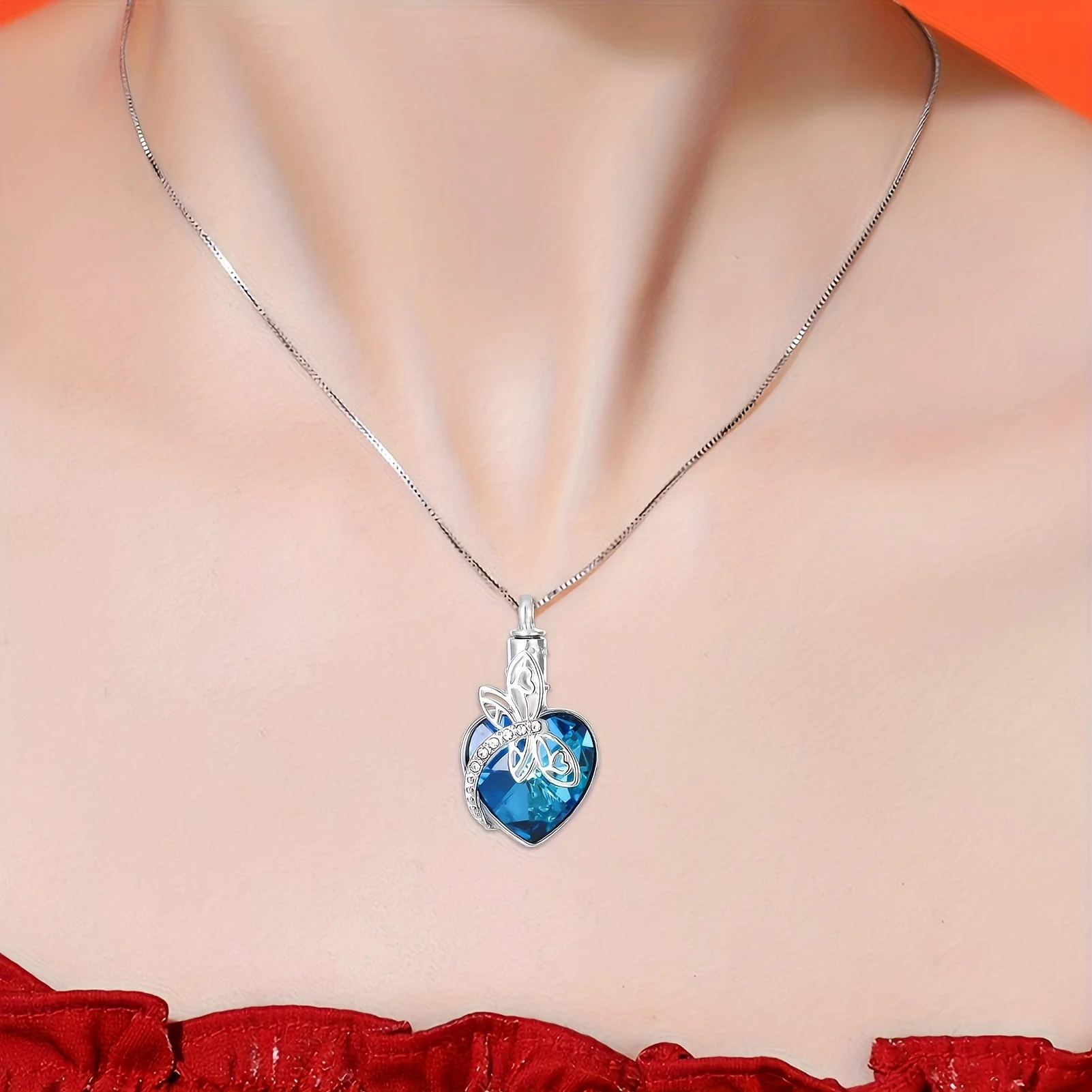 اليعسوب قلادة قلادة جرة القلائد لرماد القلب مجوهرات جنائزية تذكارية مجوهرات عيد الميلاد عيد الميلاد المجوهرات #3