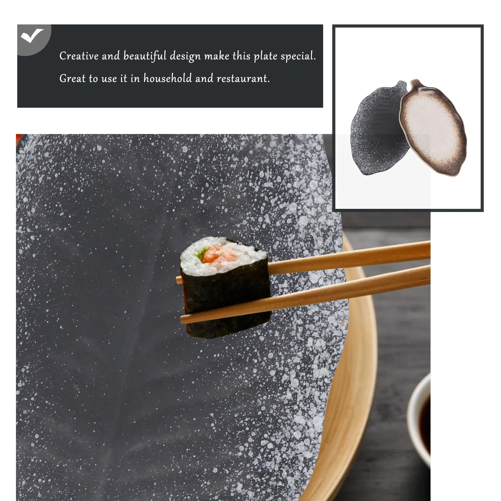 

2Pcs Handcrafted Banana Leaf Pattern Plate Ceramic Dessert Tray for Snack Storage Sauce Dipping Dish Restaurant Tableware