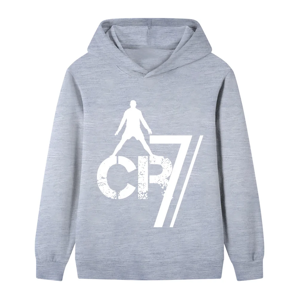 سويت شيرت بقلنسوة للأطفال مطبوع عليه رونالدو بسيط ومبتكر للأولاد والبنات للخريف والشتاء، ملابس علوية مريحة ودافئة بأكمام طويلة #5