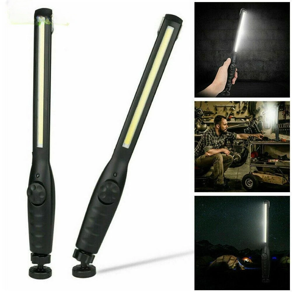 

2024 New Protable Spotlight COB LED Work Light Mechanic Inspection Torch Flashlight USB Rechargeable Outdoor Lamp Black Color