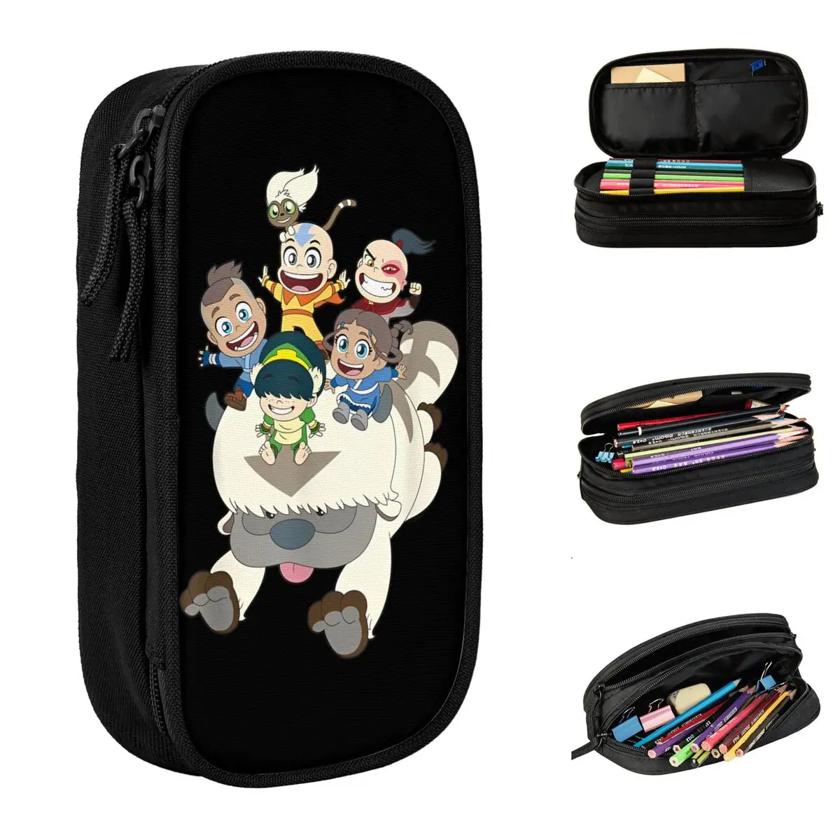 The Last Airbender Group Appa Pencil Case Anime Pencil Pouch Pen Box for Student Big Capacity Bag Students School Stationery