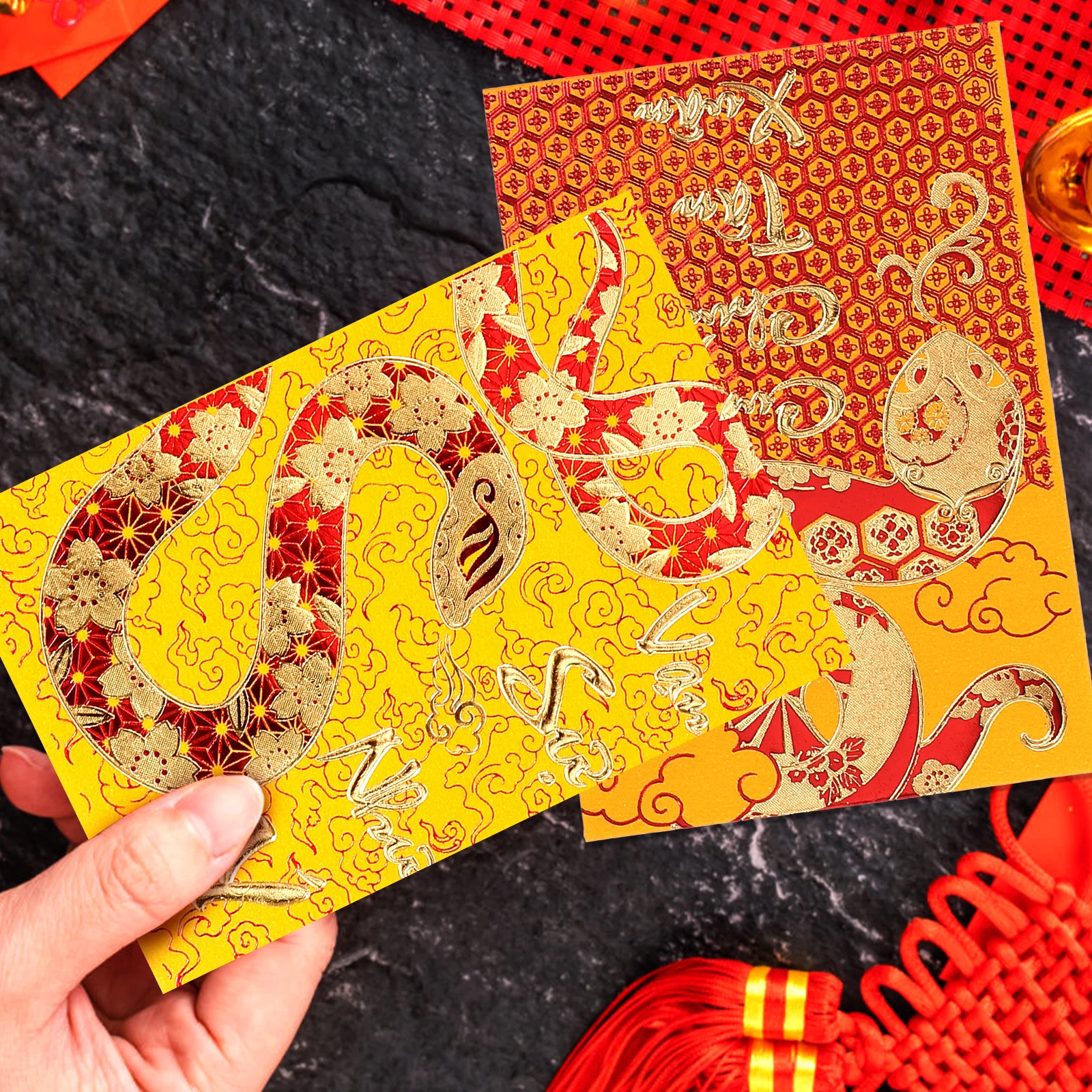 

18pcs Red Envelopes Year of Snake Spring Festival Money Pouches New Year Gifts Paper Envelope Lunar Red Packets