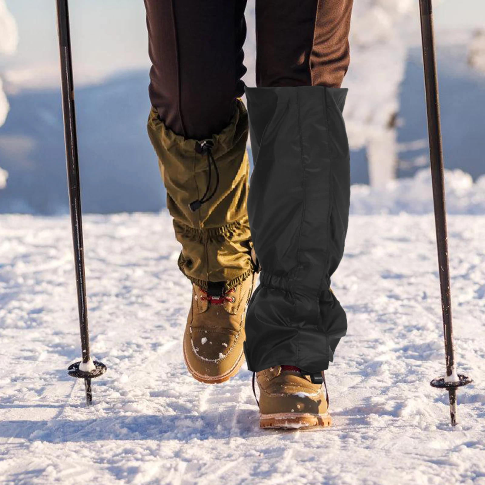 

2pcs Waterproof Leg Gaiters Adjustable Boot Protectors Outdoor Hiking Hunting Mud Sand Snow Mountain Climbing Reusable Rainproof