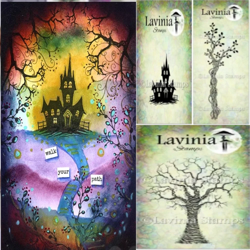 2024 Halloween clear silicone Castles and dead trees stamps for DIY scrapbooking craft supplies stamp photo album card making