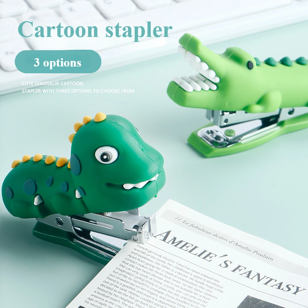 1 STKS Draagbare Leuke Cartoon Mini Nietmachine Creatieve Student Bindmachine Klein Kantoor Moeiteloos Nietmachine