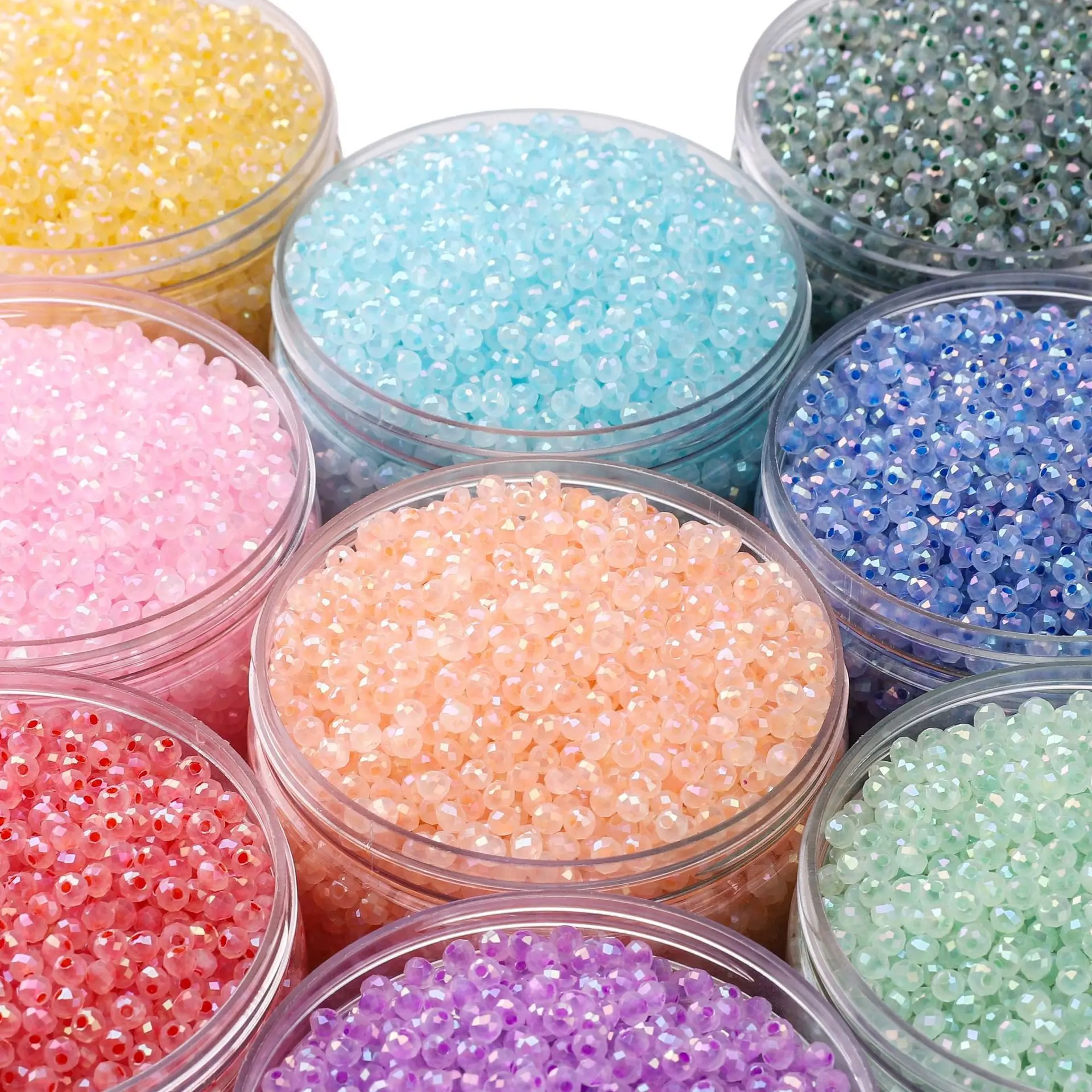 390 stücke 4mm Gemischte Farbe Glas Rocailles Runde Facettierte Lose Spacer Perlen Für Armband Halskette DIY Schmuck Machen zubehör