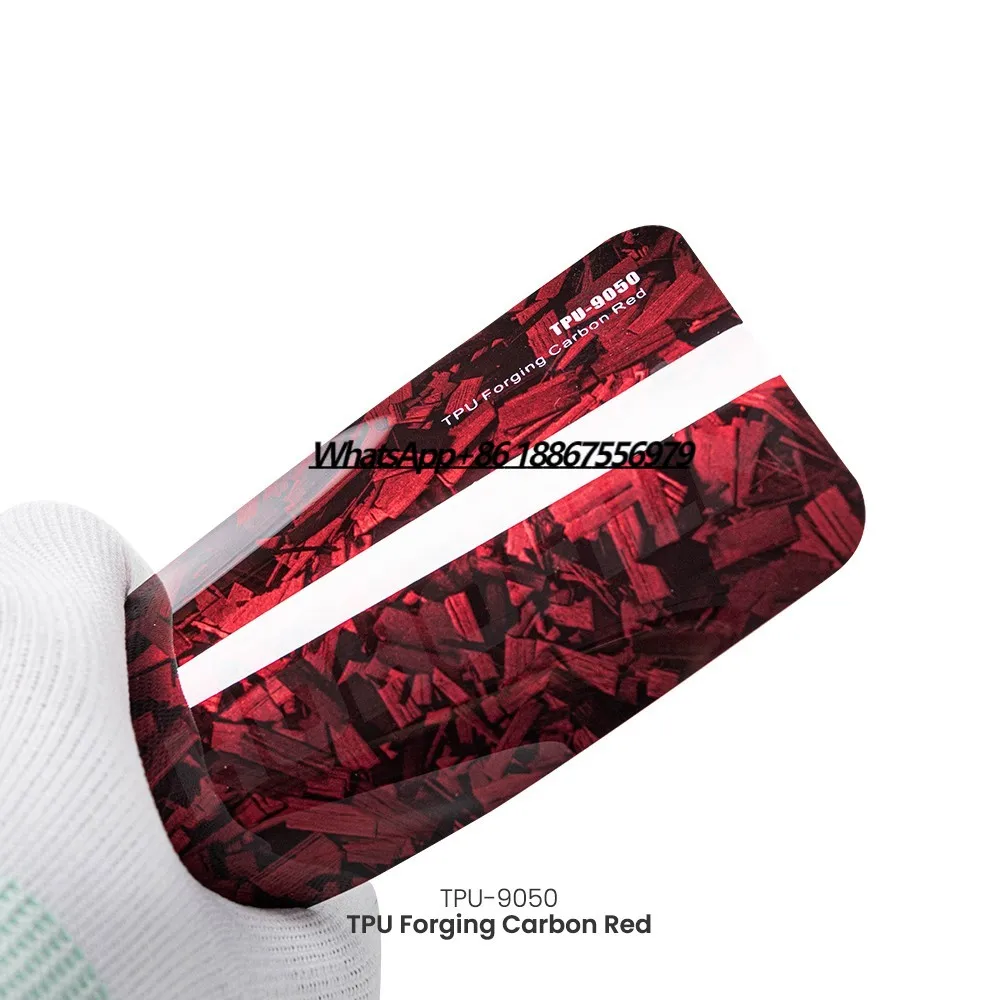 

HOHOFILM Colored TPU PPF 5 YEARS Warranty Self Healing Color Paint Protection Film TPU Forged Carbon Red Colored PPF