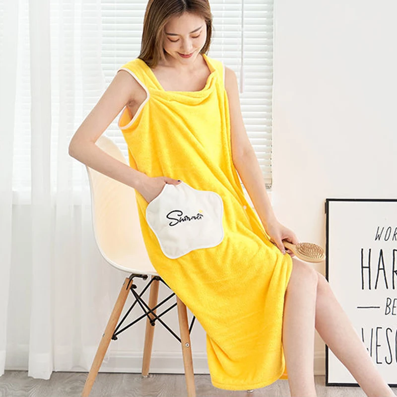 towel dress ladies Home Textile TowelWomen Robes Bath Wearable Towel Dress Girls Women Womens Lady Fast Drying Beach Spa Magical Nightwear Sleeping