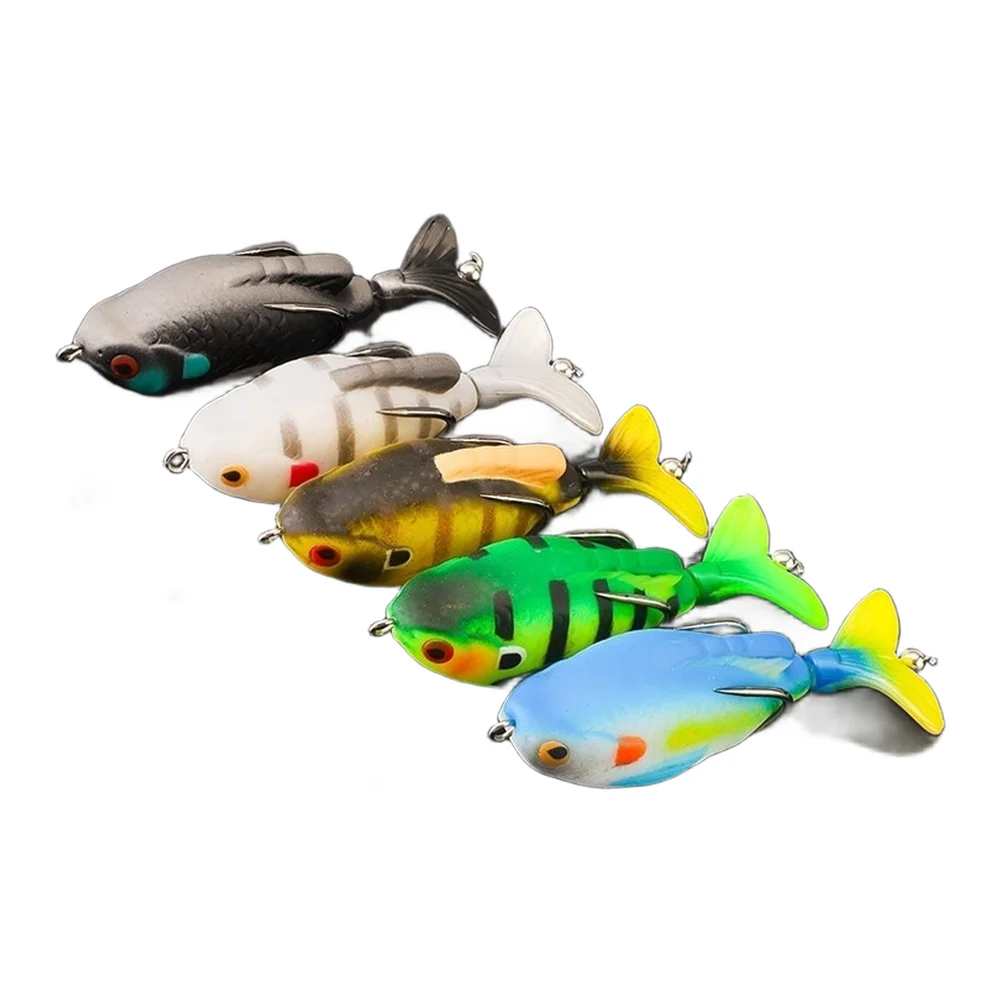 Rotating Fathead Soft Silicone Fishing Lure 7cm 9.7g With 360 Degree Tail And High Carbon Steel Hooks For Bass Freshwater Pike