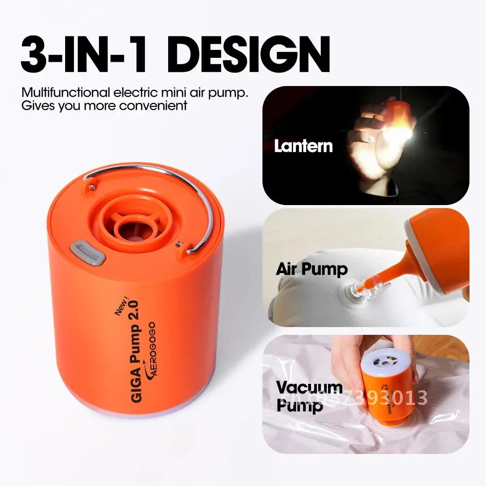 

Новый мини-насос Air GIGA Pump 2.0 3-в-1 для надувных матрасов, кемпинга, плавания, вакуумных фонарей и подушек