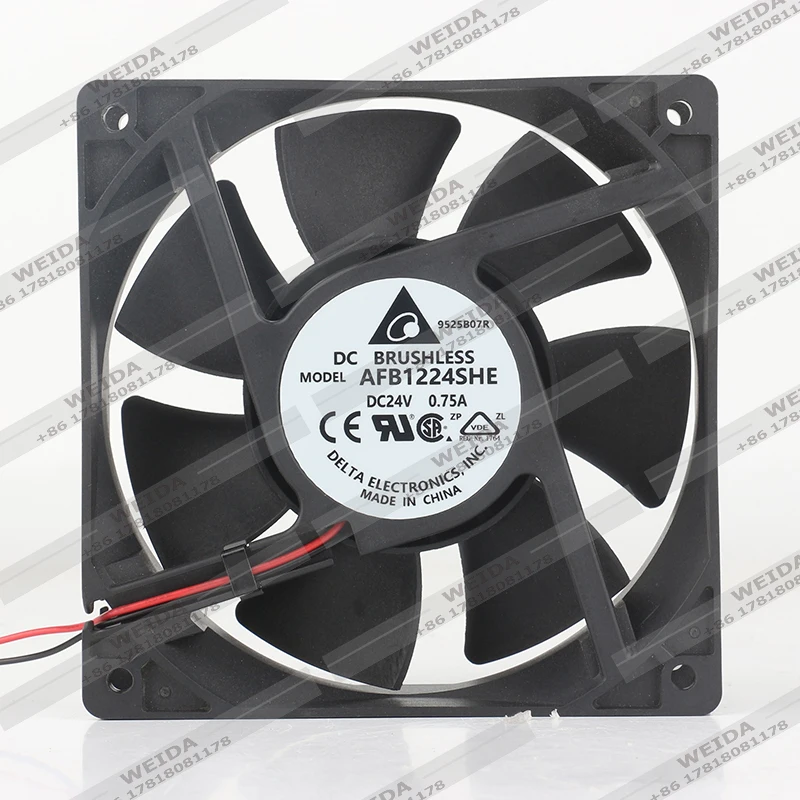 

Delta 12038 12CM DC 24V 0.75A axial flow two-wire AFB1224SHE 120x120x38MM cooling fan inverter High air volume